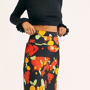 NWT Free People Fruity Pop Normani Bias Midi Skirt